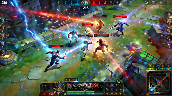 英雄联盟S16电竞比赛高清直播画面，游戏内激烈团战场景